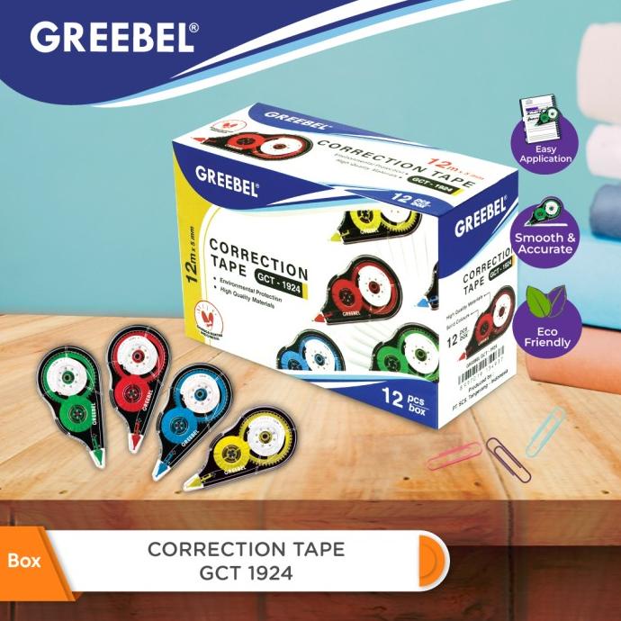 

BISA COD GREEBEL GCT 1924 Correction Tape ( 12PCS/BOX ) /ALAT TULIS AESTHETIC/ALAT TULIS SEKOLAH/ALAT TULIS SET/ALAT TULIS LENGKAP/ALAT TULIS ANAK/ALAT TULIS LUCU