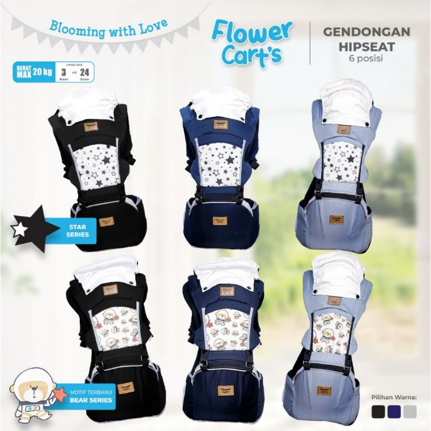 Hipseat Bayi 6 Posisi Flower Cart Gendongan Bayi Depan CBKS