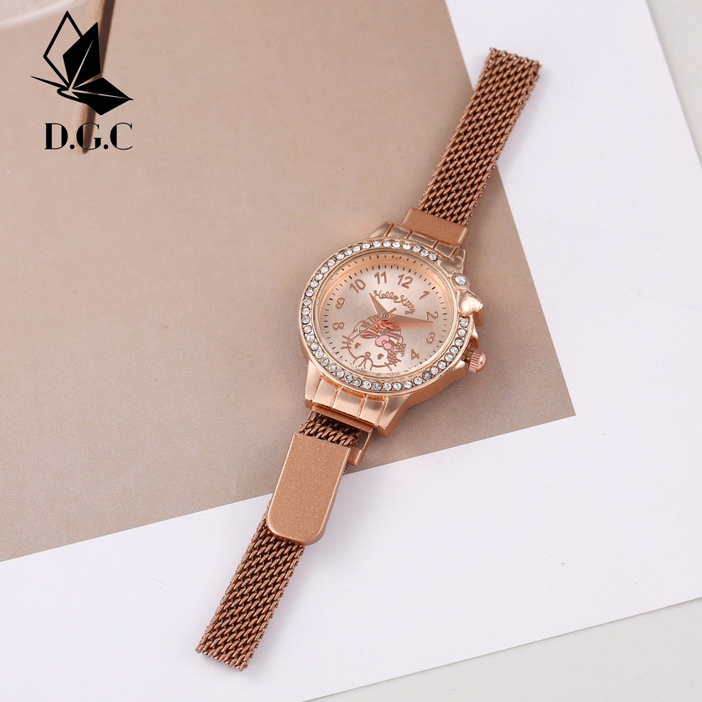 ✅[COD] Jam Tangan hellokitty Jam Tangan Wanita Arloji Cewek Stainless Steel Kuarsa W15