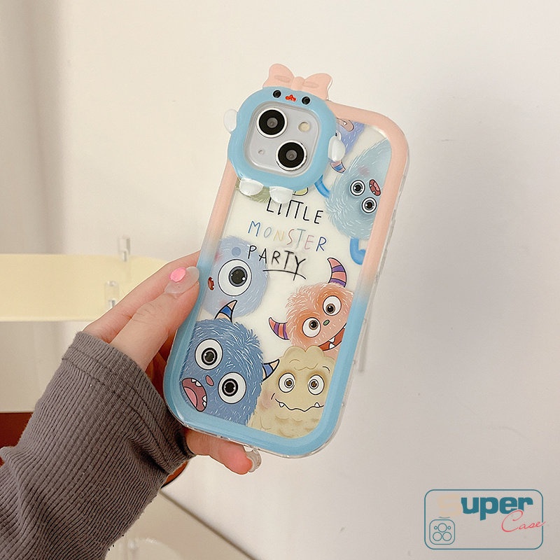 Soft Case Motif Kartun Monster Untuk OPPO A16 A15 A55 A17 A95 A16K A17K A12 A57 A96 A1K Reno7Z A16E A5s A7 A3s A52 A53 A31 A54 A9 A5s A96