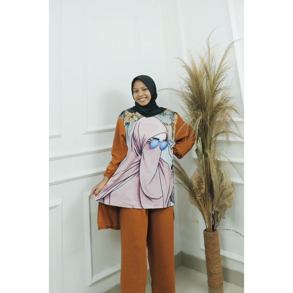 SYAKIRA SET BO BAHAN CRINKLE LD 110 CM - 120 CM UKURAN M L XL XXL SETELAN OUTFIT WANITA KEKINIAN 2022 VIRAL ONE SET WANITA KOREAN STYLE SETELAN JUMBO CRINKLE CELANA DAN ATASAN WANITA SET 2022