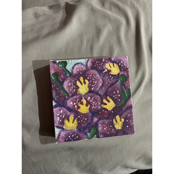 lukisan bunga anggrek ungu