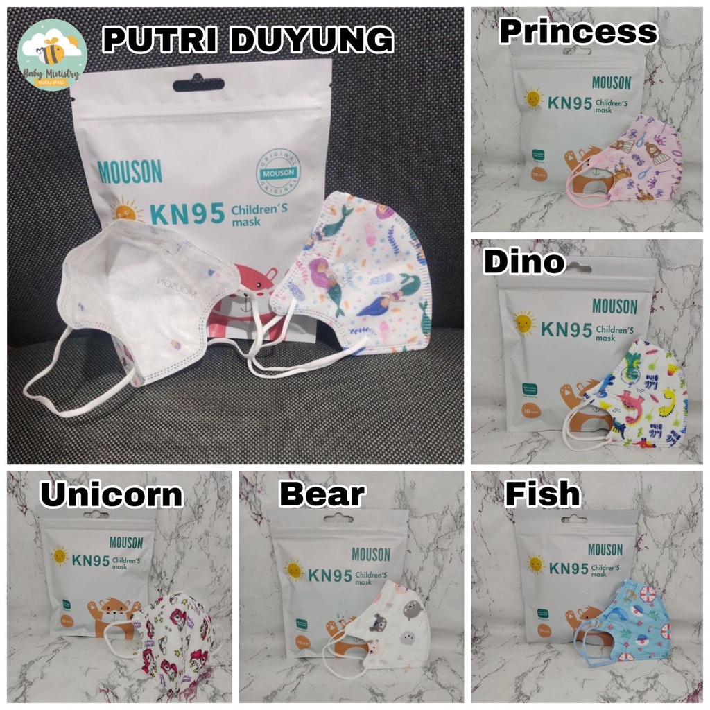 MASKER ANAK 1 PACK ISI 10/ Anytime 1 box ORIGINAL MOUSON  / MASKER  MOTIF ANAK / MASKER KF94 / KN95