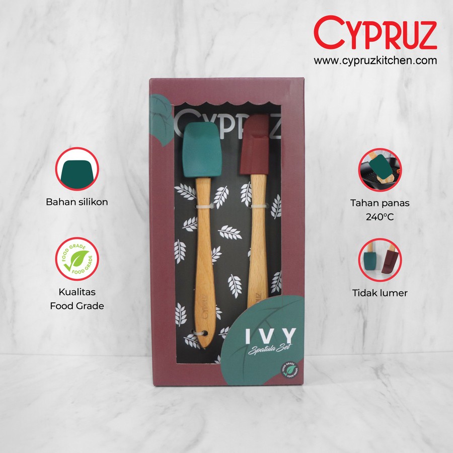 Cypruz AM-1514 Utensil Ivy Spatula Silicone Set 2 PCS