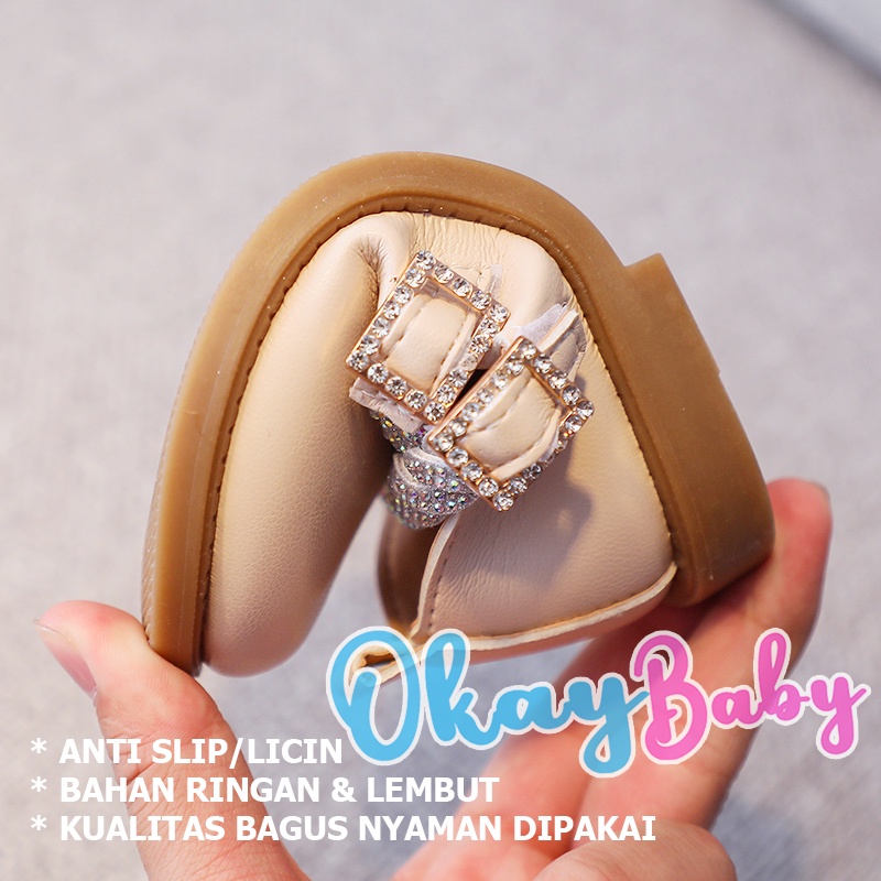 Okaybaby B240 Sepatu Flat Pesta Anak Perempuan (FREE BOX) Termurah Sepatu Import Fashion Terbaru Kekinian