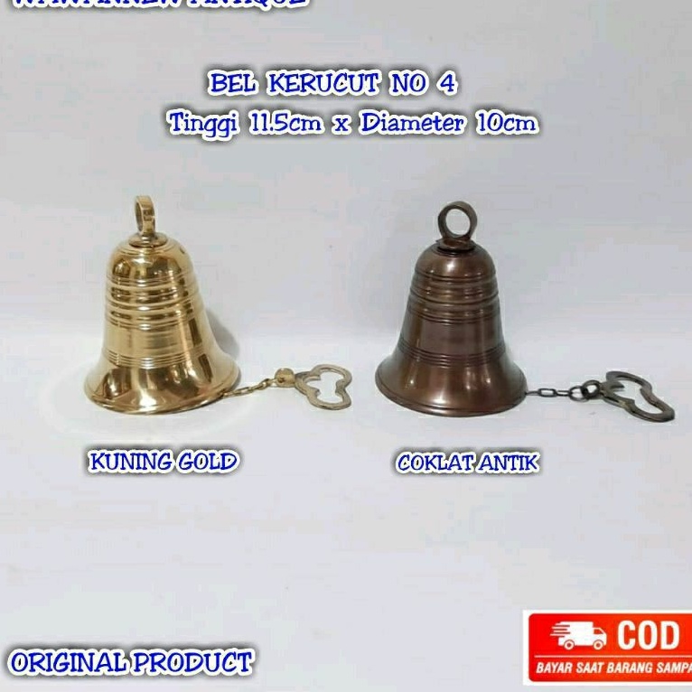 Bel Lonceng Klintingan Rumah Antik Kuningan No. 4/  Brass Bell Door