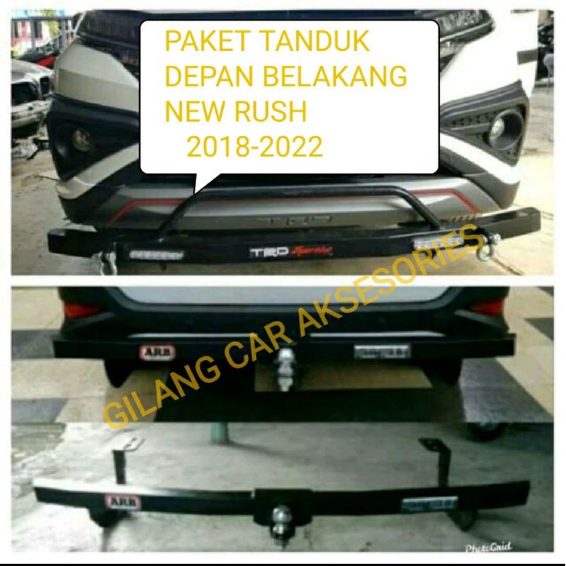 Paket Tanduk Depan Mini+Towing ARB Belakang All New Rush Terios 2018-2020 Full Besi