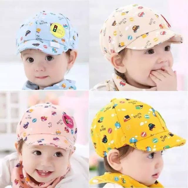 Topi Anak Bayi Balita Laki Laki Gambar Mobil Lucu / Topi Bayi Newborn Topi anak bayi Cowok / Topi an