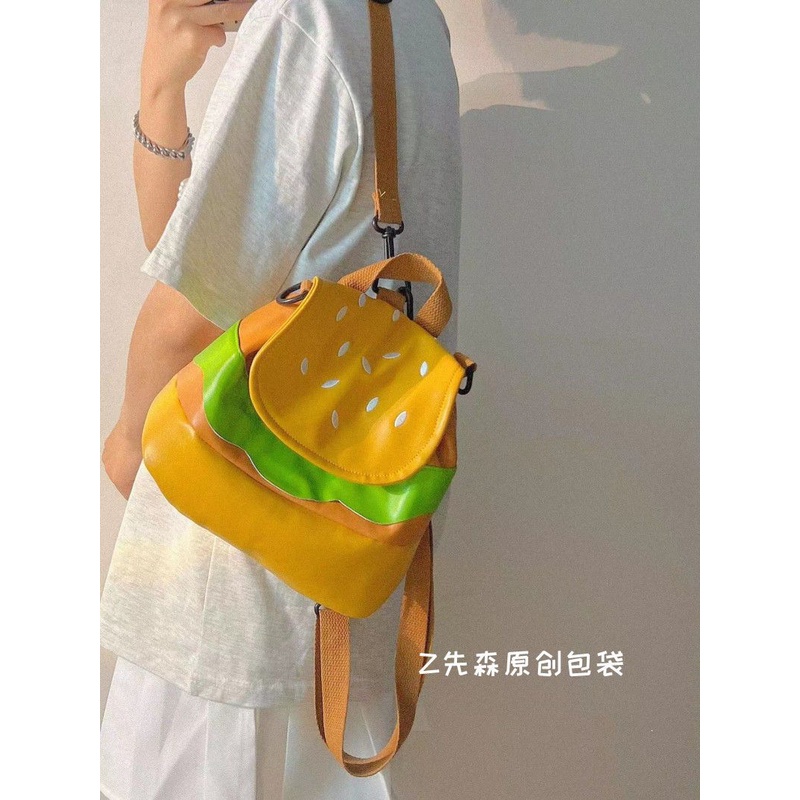 ✴✗♂Seraser Malas Hamburger Multi-Fungsional Ransel Messenger Tas Jepang Hong Kong Gaya Gadis Lucu Tas Bahu Tas Kecil Semua Pertandingan