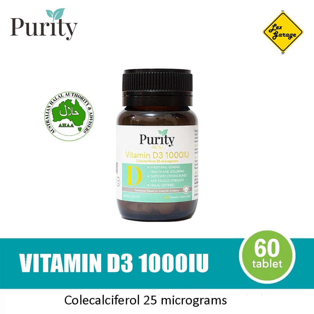 Purity Vitamin D D3 1000IU 90 Tablet Australia