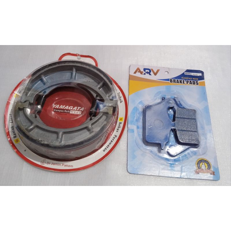 KAMPAS REM SEPAKET DEPAN BELAKANG SUZUKI HAYATE/ SET KAMPAS REM DEPAN BELAKANG SUZUKI HAYATE