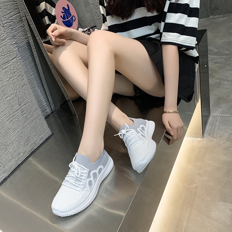 ❀ Chingu ❀ SEP021 (Tanpa Kotak) Sepatu Sneakers Wanita Simple 2 Warna Sporty Model Korea Fashion Casual Sport Santai Olahraga Import