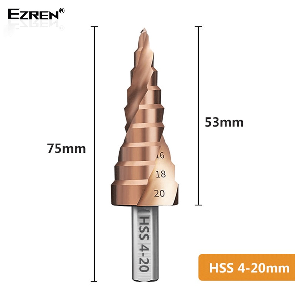 Ezren EZ-0171 HSS M35 Cobalt 4-20mm Mata Bor Bit Spiral Groove 304