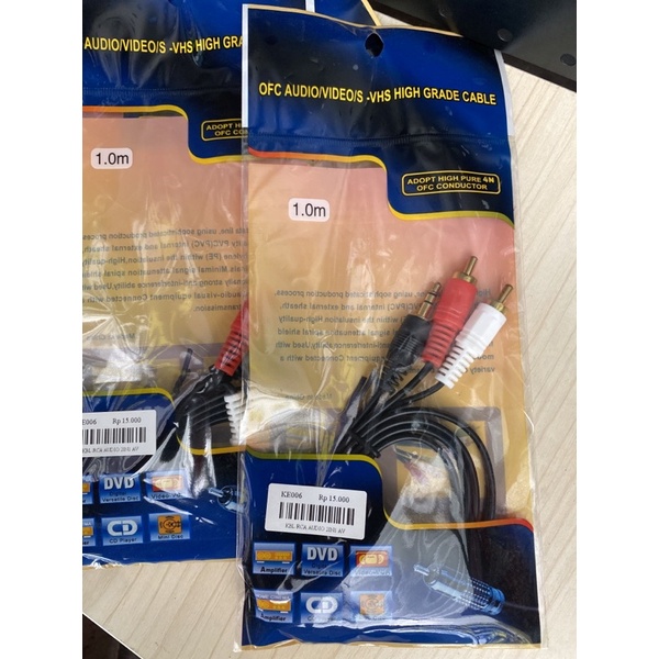 Kabel RCA Audio 2 In 1 Merah Putih