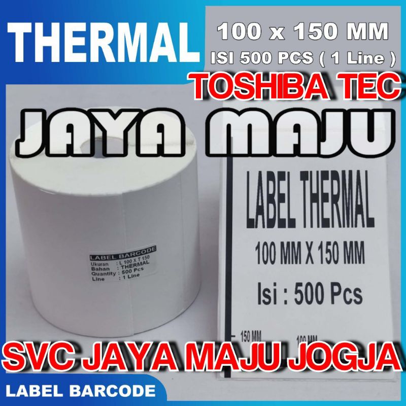 

[ TOSHIBA ] 100 X 150 - 1 LINE THERMAL IMPORT CHN - FACE OUT - ISI 500 PCS || CORE 1" || LABEL BARCODE DIRECT THERMAL - KERTAS STICKER RESI A6 || 100X150 - TOSHIBA TEC - B-EV4D GS TS B-EV 4D GS TS BEV4D GS TS B EV4D GS TS