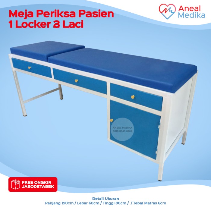 Jual Meja Periksa Pasien 1 Locker 3 Laci - Bed Periksa Pasien | Shopee