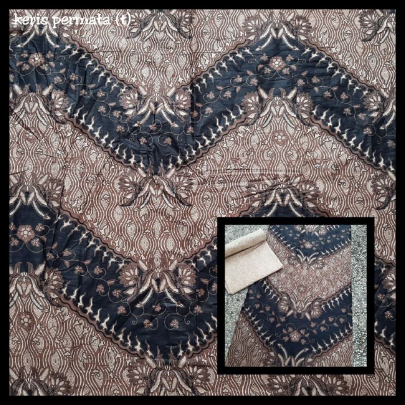 Kain Batik Printing Modern Motif Keris Permata Kain Meteran Bahan Baju Batik Pekalongan Seragam Brid