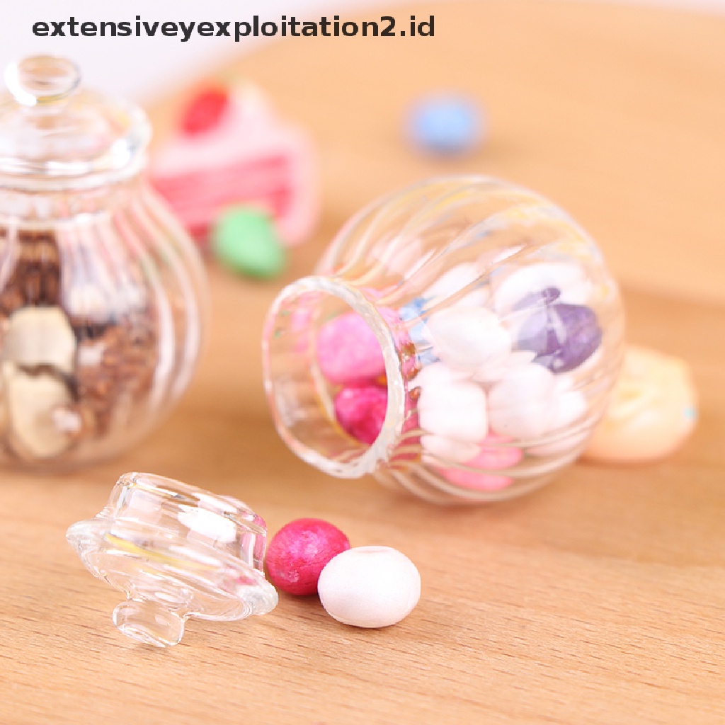 Mainan Miniatur Toples Permen Bulat Mini Skala 1: 12 Untuk Aksesoris Rumah Boneka