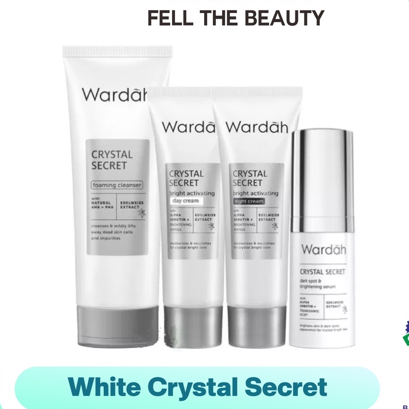 Wardah White Crystal Secret Series/Foaming Cleanser/toner/day/Night