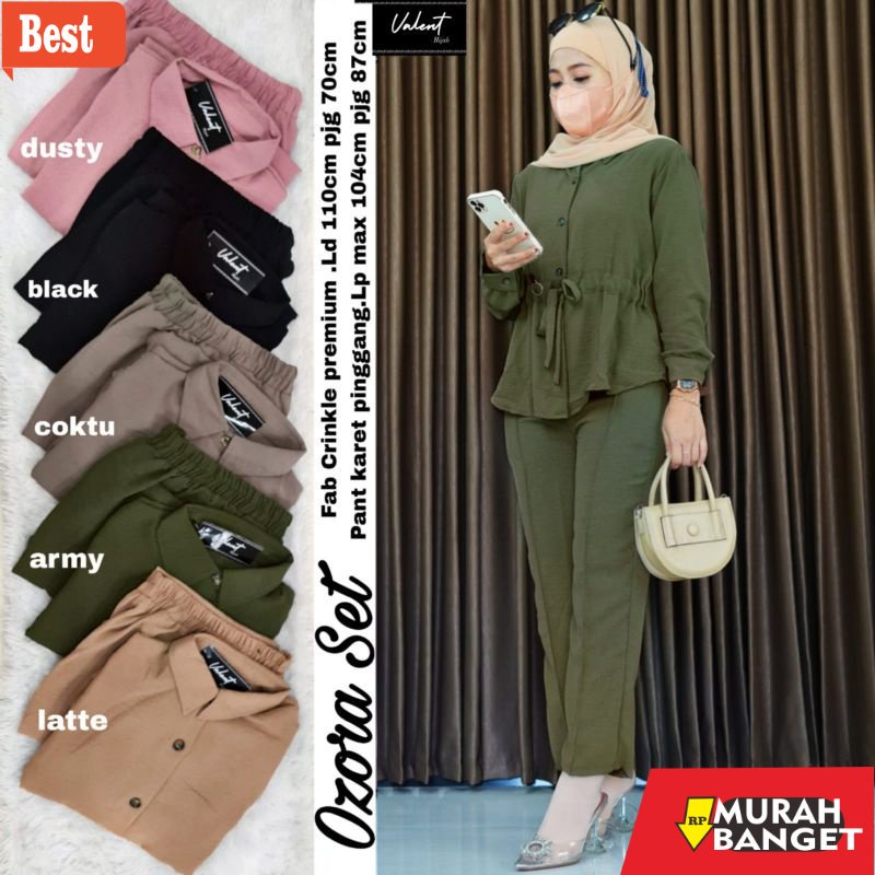 baju setelan wanita kekinian 2022 BISA COD BAJU)) OZORA SET   BY VALENT