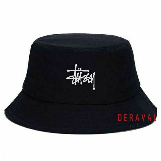 Topi Bucket STSY / Topi Ember Distro Pria Wanita - Hitam Putih Navy Pink Orange Army Maroon Cream - 