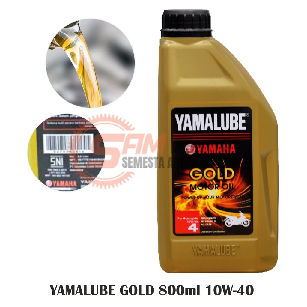 Yamalube (Gold) 10w40 4T 800ml Oli Mesin Motor Bebek Yamaha Jupiter Z MX Vega R ZR Force