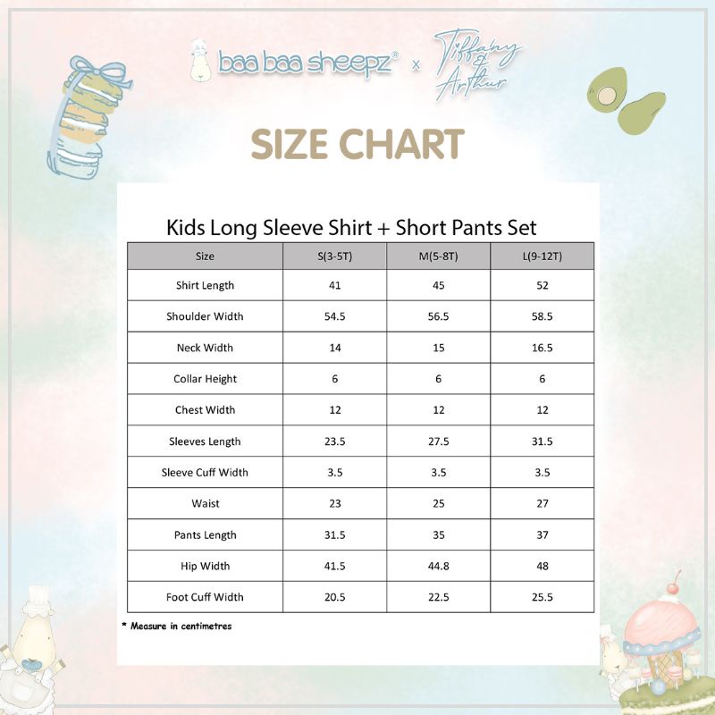 Baabaasheepz Pyama Kids Lounge Wear Long &amp; Short X Tiffany Arthur - Setelan Anak Baabaasheepz pajama