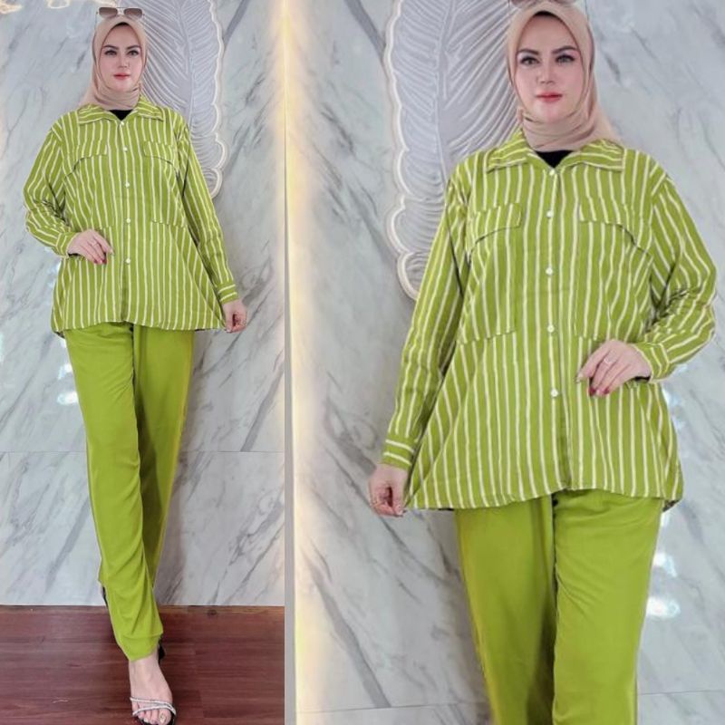 NEW ONESET KEMEJA SALUR CELANA POLOS