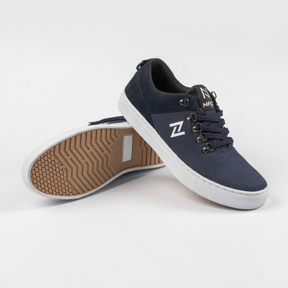 MEIRIEL NAVY |ManNeedMe x NAZ| Sepatu Sneakers Pria Casual Shoes ORIGINAL SOL DIJAHIT