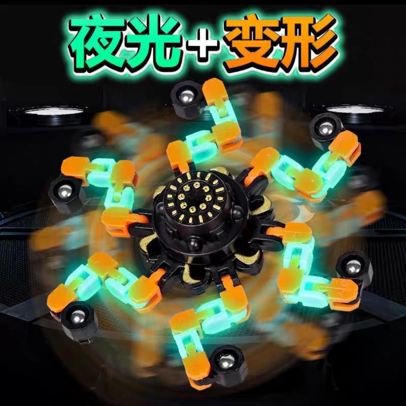 Spinner Fidget Magnetik Glow In The Dark / Mainan Teknologi Kreatif Latih Jari Anak / Spiner Mainan Anti Gabut Menyala / Mainan Kreatif Deformation Fidget Spinner Fingertip Mechanical Gyro