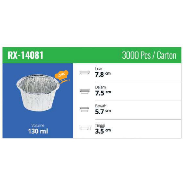 ALUMINIUM TRAY RX-14081- WADAH ALUMINIUM FOIL TRAY - RX 14081 bulat