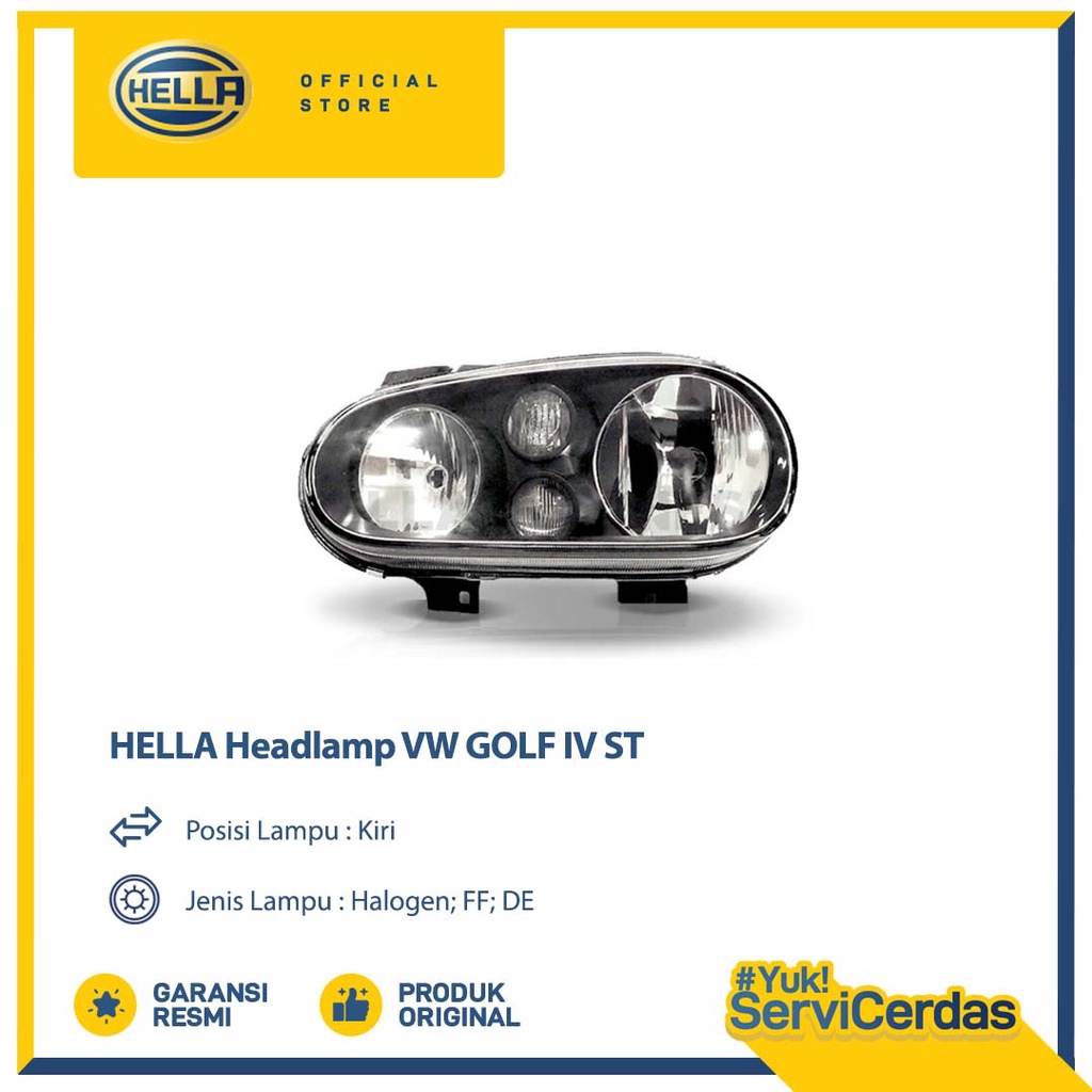 Lampu Headlamp Mobil Hella VW GOLF IV ST Kiri - Lampu Depan Mobil