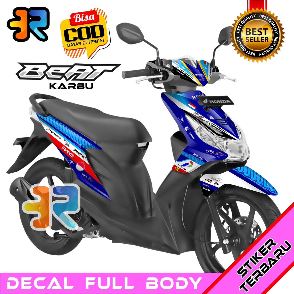 Decal Motor Beat Karbu Desain Mandalika Sticker Decal Full Body