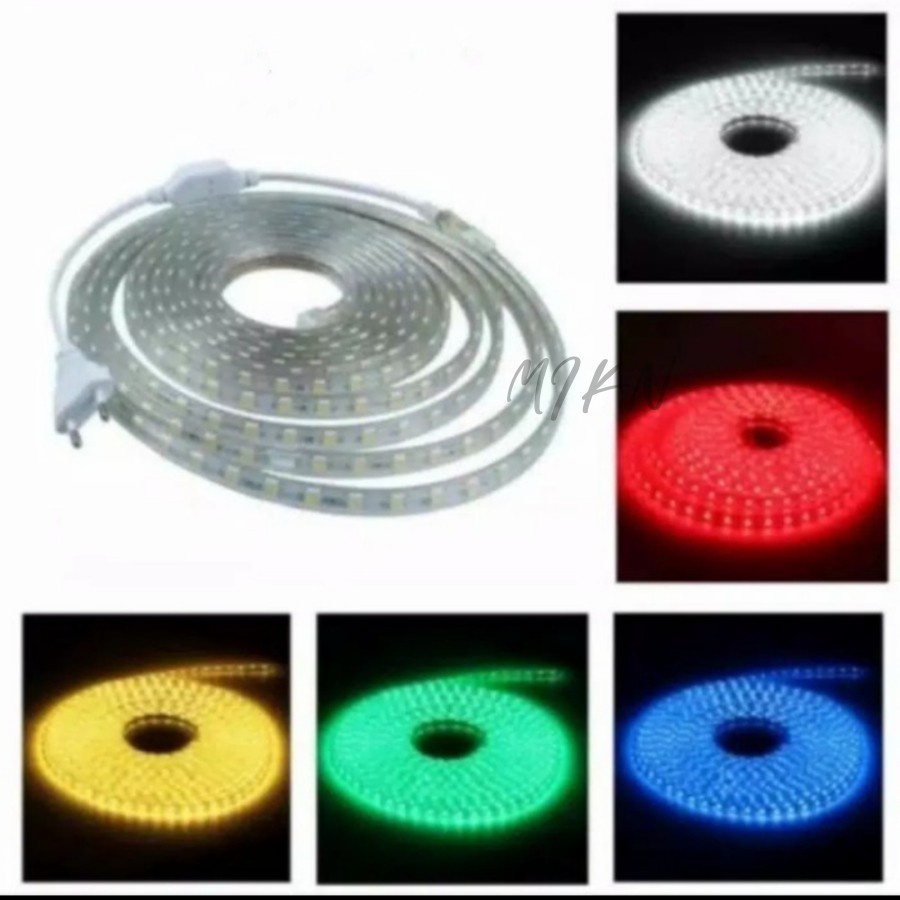 paket lampu led strip selang 5050 SMD AC 220v 1m-5m indor dan outdoor