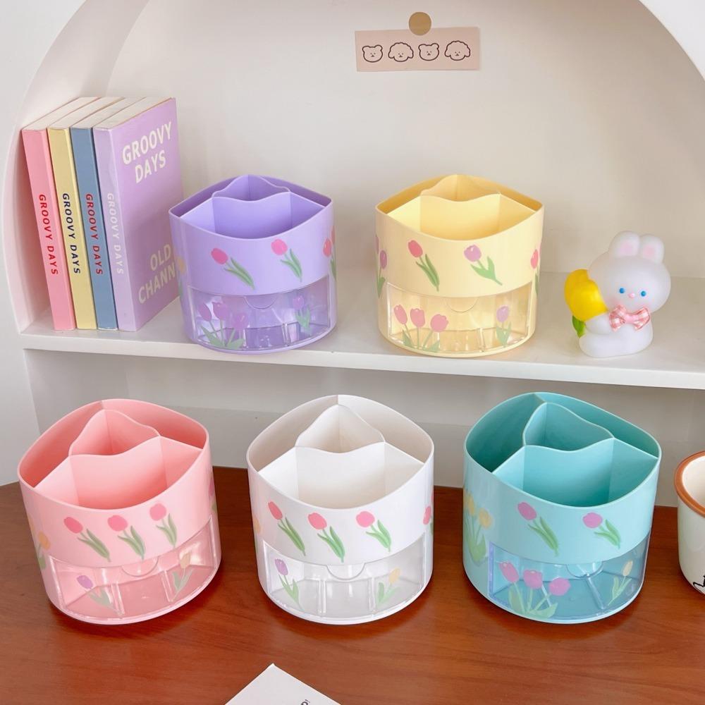 Mxbeauty Rotatable Pen Holder Baru Trendi Multifungsi Kantor Sekolah Siswa Rumah Desktop Storage Box