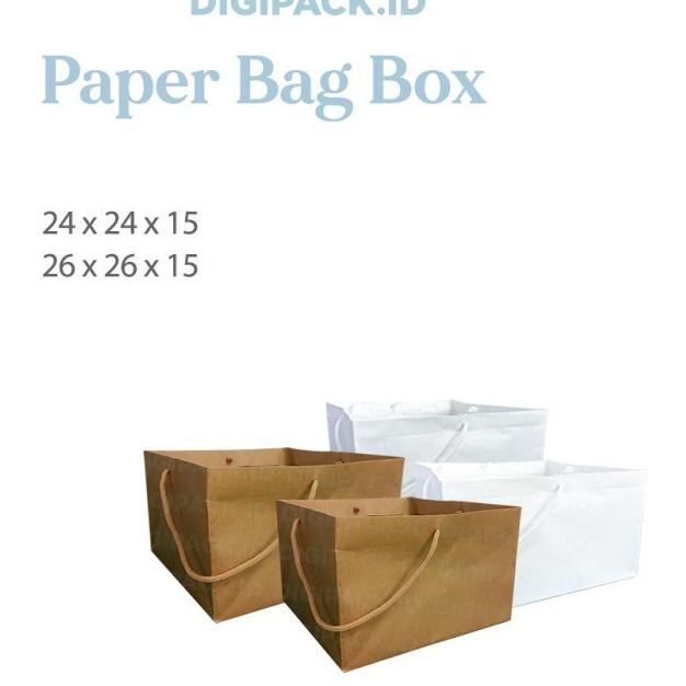 

[Digipack] Brown Paper Bag Cake Box 24 x 24 x 15 | Kantong Kertas