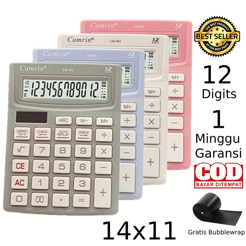 

Ag Kalkulator Warna CM-805 12 Digit - Calculator Check Dual 2 Power
