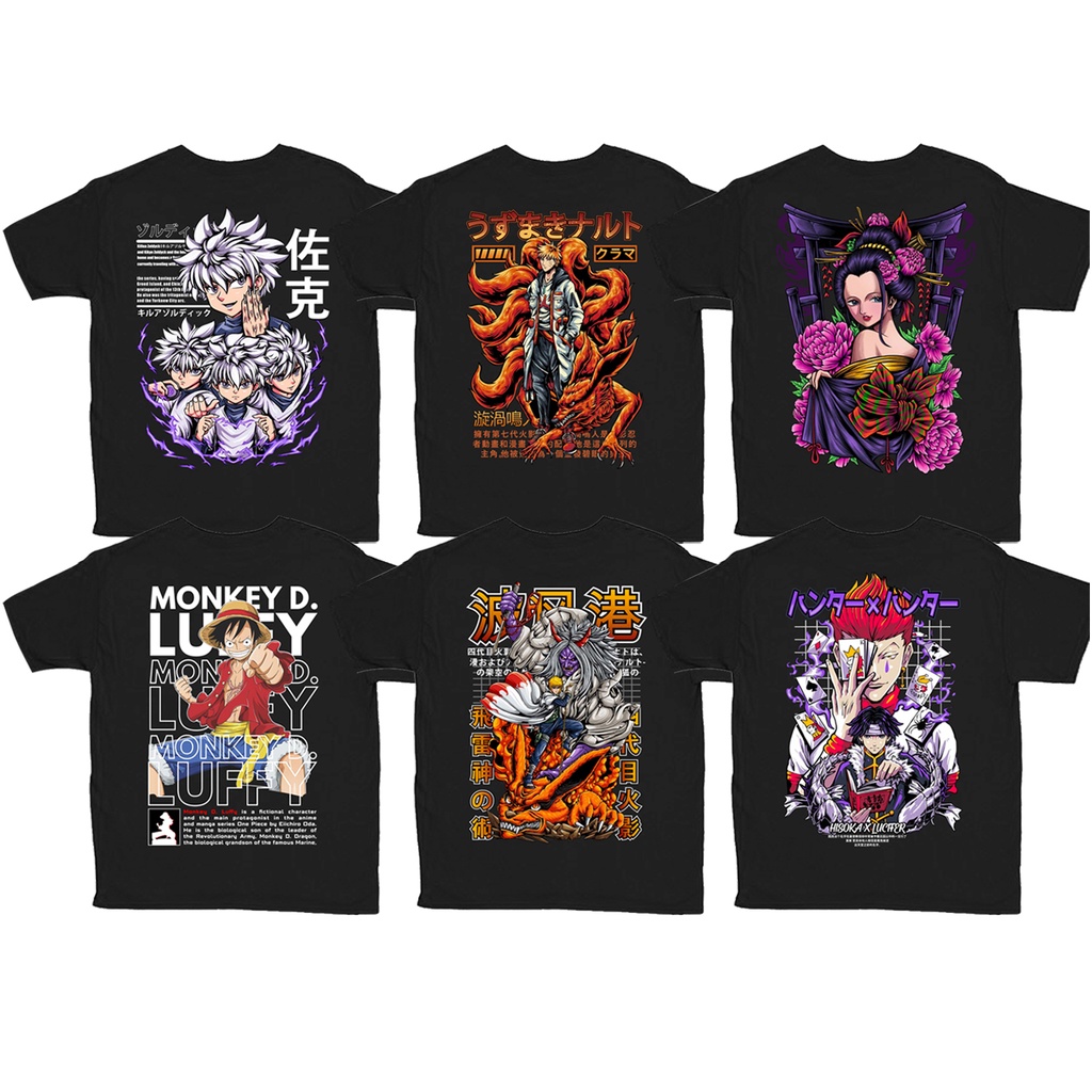 Kaos Anime Hunter x Hunter Hisoka Morow Lucifer Kaos Naruto Minato Namikaze Uzumaki Naruto Kaos One Piece Luffy Monkey Nico Robin Kaos Killua Zoldyck Japan Culture SIGN CLOTH