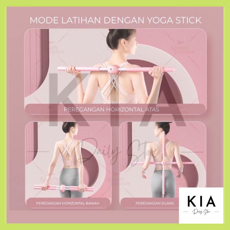 Tongkat Yoga Stick Alat Olahraga Body Pilates Alat Penegak Punggung Tubuh