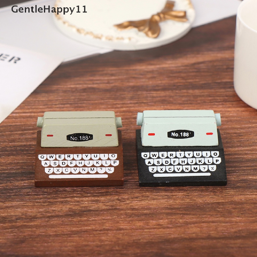 Gentlehappy 1Pc 1: 12rumah Boneka Miniatur Mesin Ketik Kasir Typewriter Model Boneka Dekorasi Mainan id