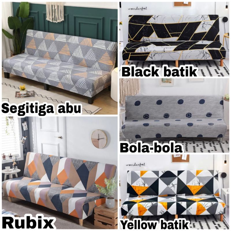 Cover sofa bed INFORMA elastic-Sarung PENUTUP sofa bed STRECTH motif