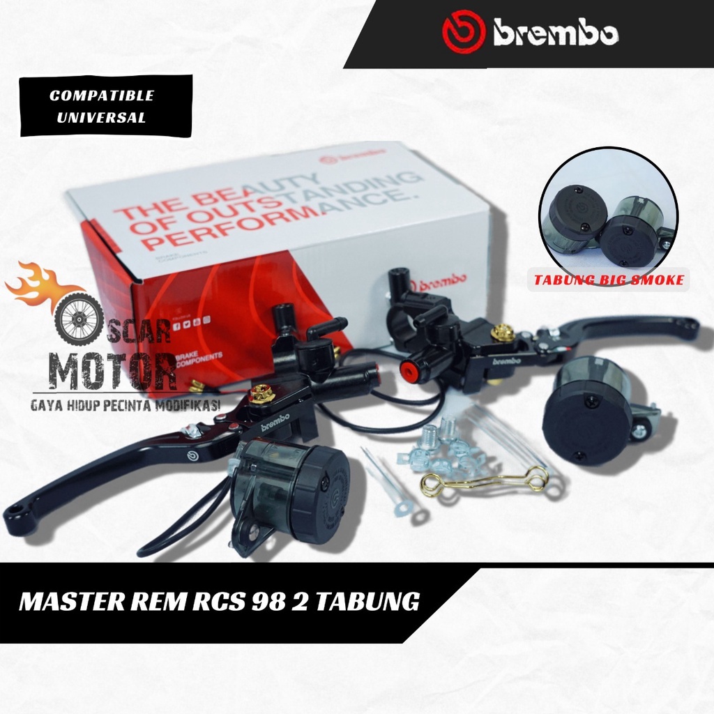 MASTER REM BREMB RCS 98 TABUNG BIG BREMB 2 TABUNG SET KIRI KANAN PCX NMAX XMAX ADV AEROX NEW UNIVERSAL   By Mega_Racing