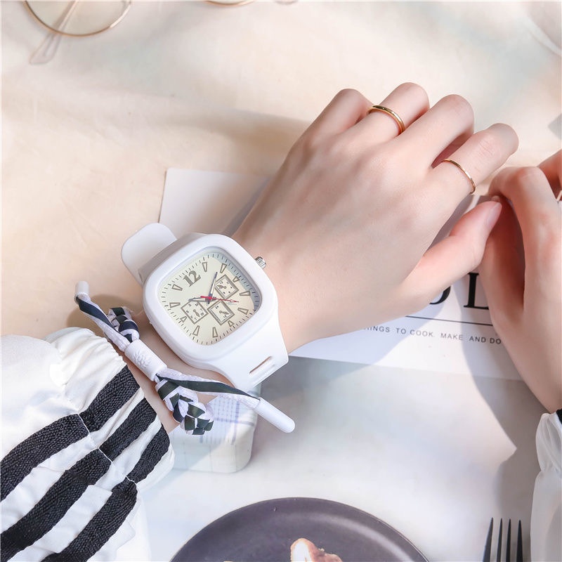 COD✅ Jam Tangan Wanita Pria Chrono Rubber Quartz Analog Fashion Couple Anak Remaja Import Premium  S1256