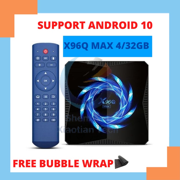 Produk Terbaru Android Tv Box X96Q Max 4Gb/64Gb Os 10 Miracast Airplay - X96Q Max 4/32