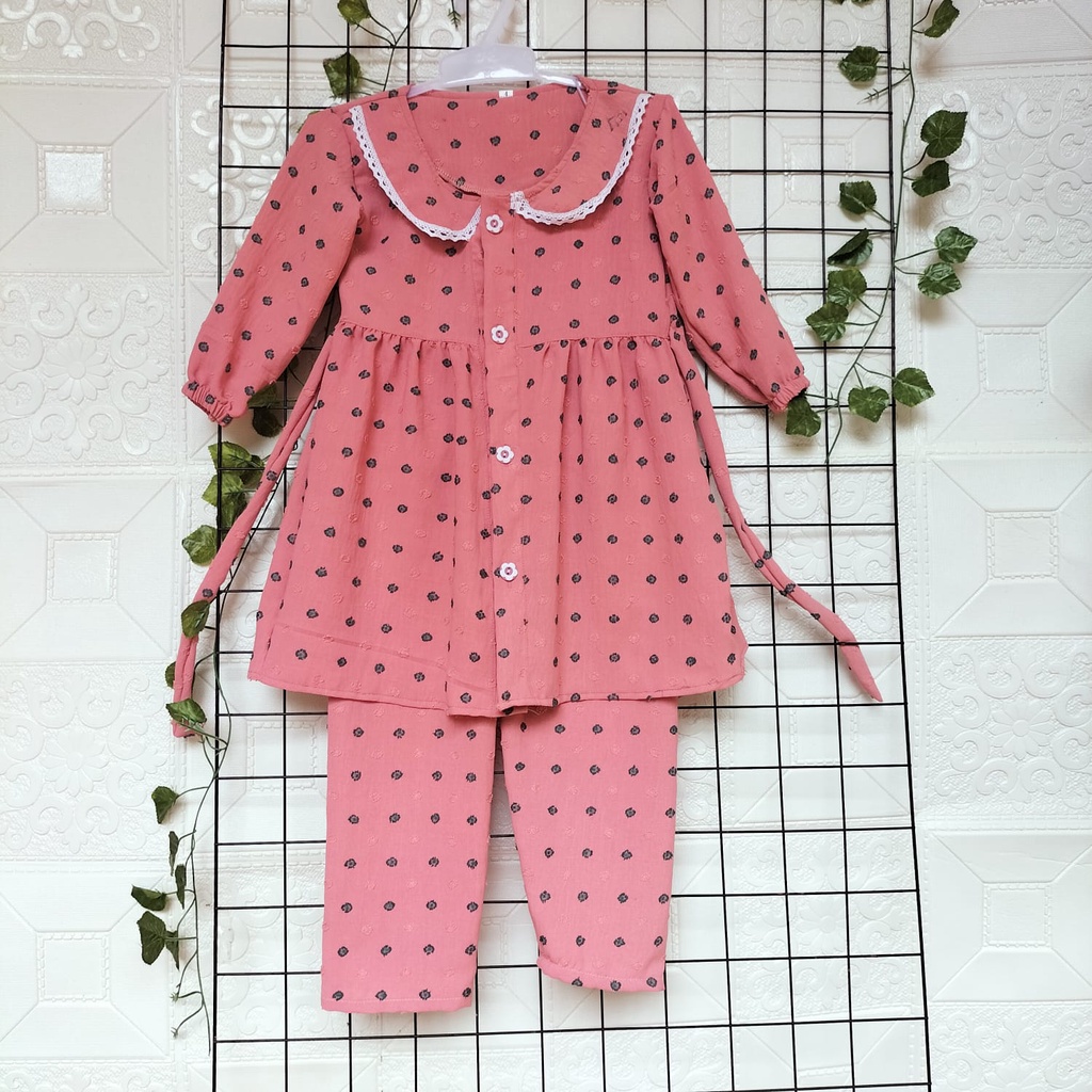 Setelan Cringkle daisy terbaru bahan Cringkle uragiri untuk anak perempuan