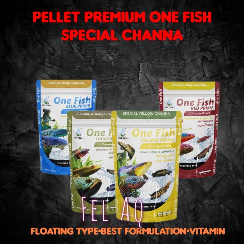 Pellet Channa Premium One Fish Pakan Ikan Chana Louhan Predator Goldfish Discus Makanan Ikan Maru YS Pulchra Stewarti Asiatica Barito Red Blue Yellow
