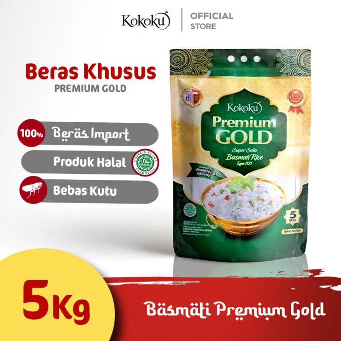 

Kokoku - Beras Basmati Premium Gold 5Kg Kemasan Vacuum