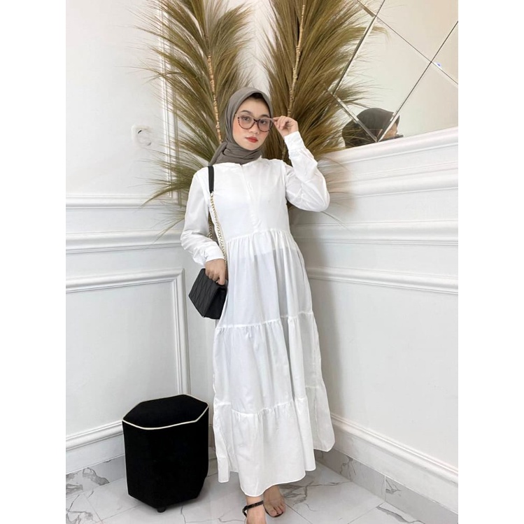 RD FASHION FLARE DRESS / (READY STOK)  INNER DRESS/LONG DRESS TANPA LENGAN/BAHAN KATUN SHAKILA/MAXI DRESS FLARE WANITA/BUSUI FRIENDLY