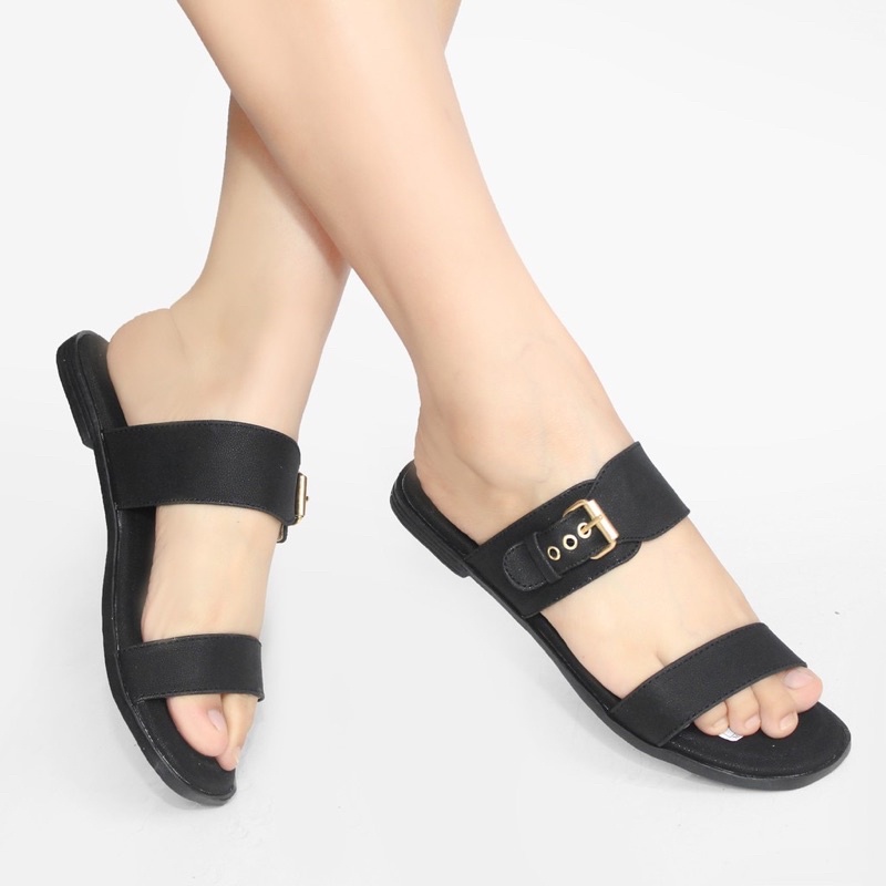 SANDAL SLOP WANITA FLAT TEPLEK TERBARU KEKINIAN SENDAL SELOP PEREMPUAN SLIP CEWEK SLIDE IBU PESTA KONDANGAN TAVANO JL-63