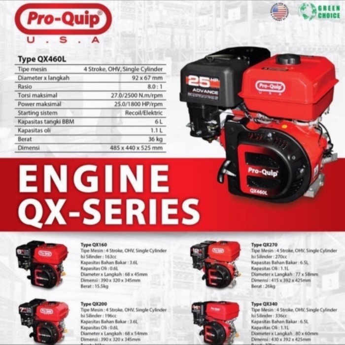 Mesin Penggerak Putaran Lambat PROQUIP QX240 Engine Proquip QX240 ORI